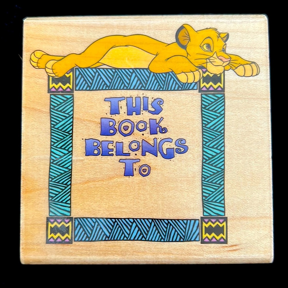 Vintage Lion King rubber book stamp